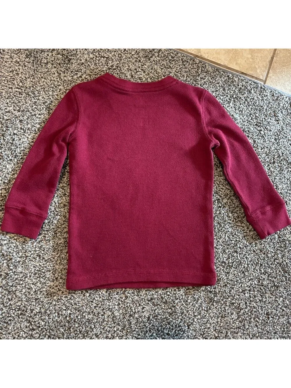 Disney Mickey Mouse Maroon Kids Long-Sleeve Thermal Knit Material Shirt Size 2T